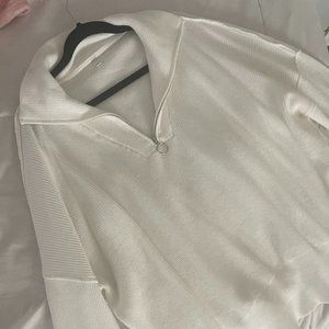cozy white quarter zip